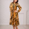 Rochii – Colectia 2018 ROCHIE CU GULER ESARFA PRINT SARPE GALBEN